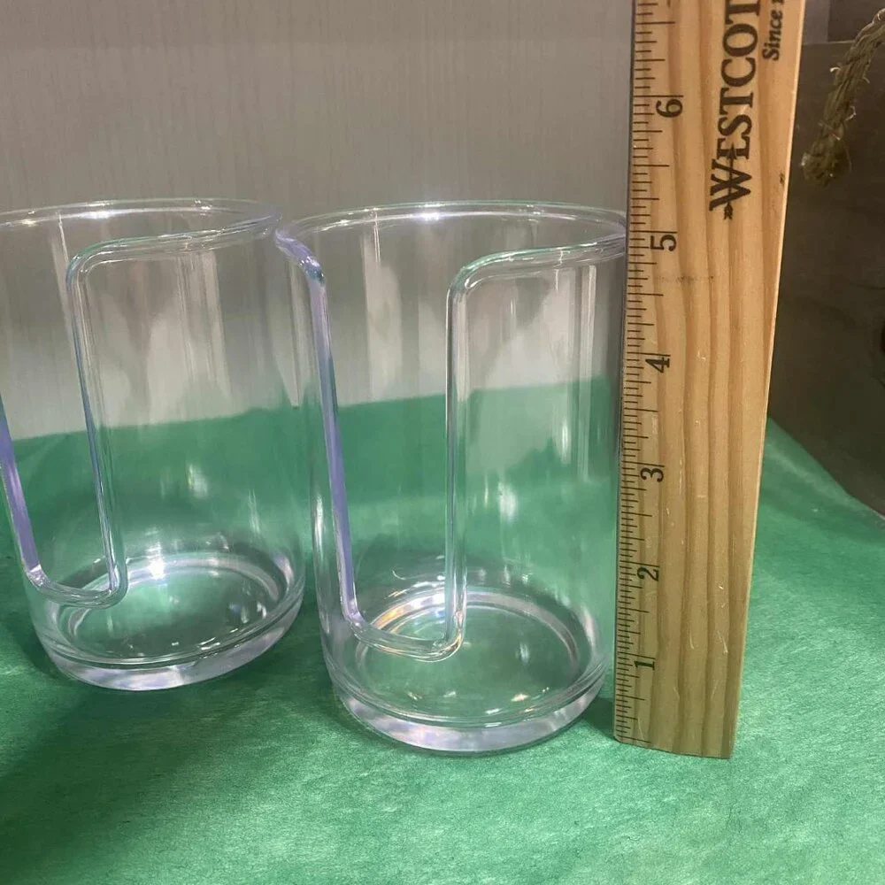 Set of 2 Modern Clear Acrylic Cotton Pad Holders | Vanity Organizers